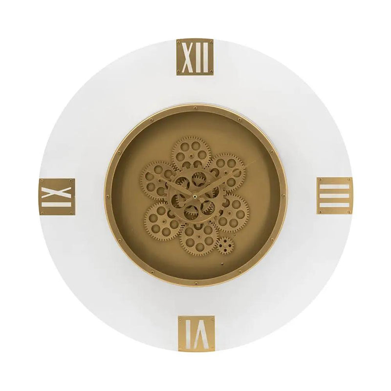 Round Moving Gear Roman Numeral Clock - Multicolor by HouseOfZazla