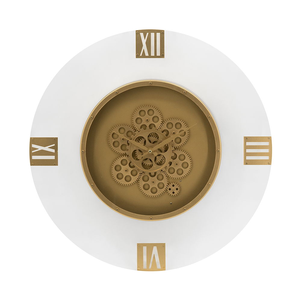 Round Moving Gear Wall Clock with Roman Numerals - Multicolor, photo 9 of 14