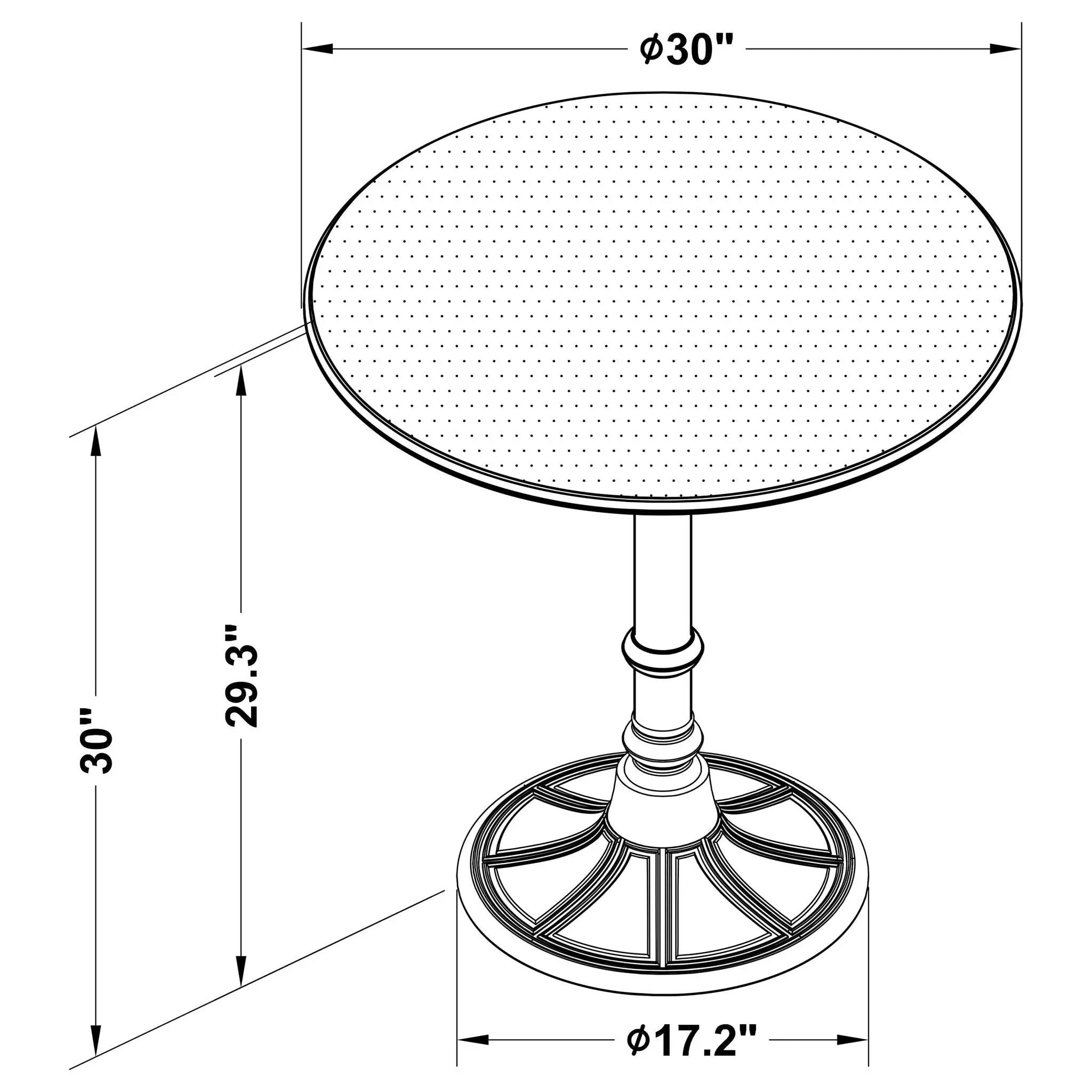 Oswego Round 30-inch Bistro Dining Table Bronze by Unique Piece Furniture