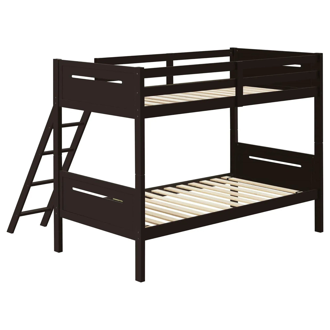 Bunk Bed With Built In Ladder, Safety Guardrails And Angled Access Step by HouseOfZazla