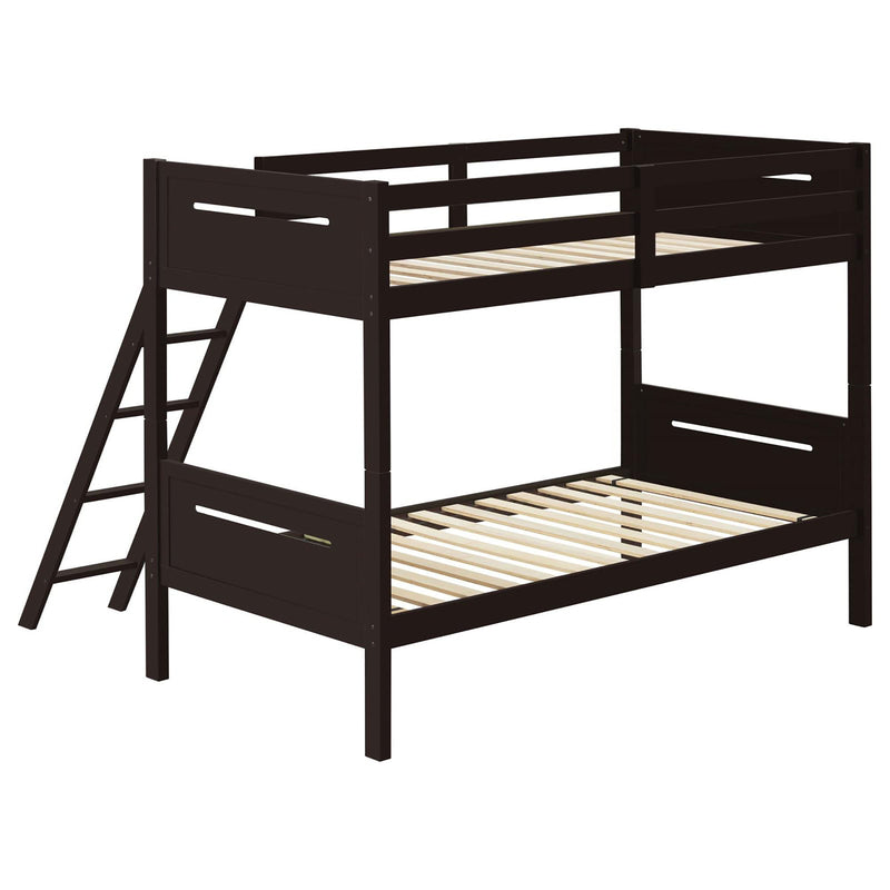 Bunk Bed With Built In Ladder, Safety Guardrails And Angled Access Step by HouseOfZazla