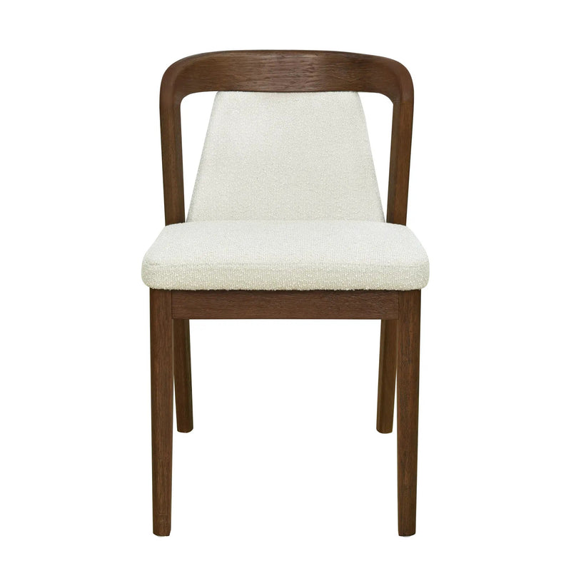 Upholstered Backrest Armless Dining Chairs (Walnut+Camel) by HouseOfZazla