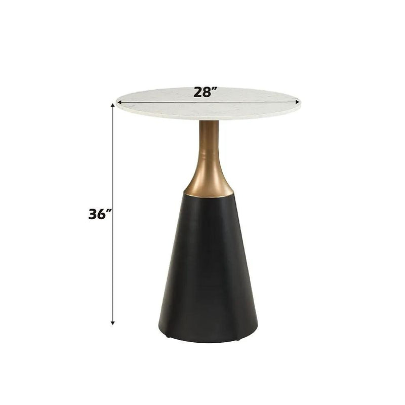 Jaramillo - Counter Height Table - Natural Marble Top & Black by Unique Piece Furniture