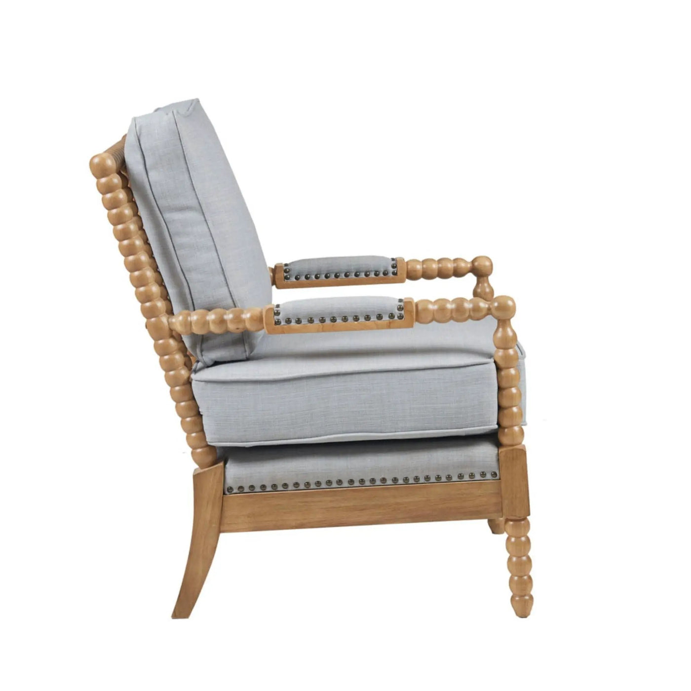 Arm Chair With Open Back Spindle Design, Padded Armrests by HouseOfZazla
