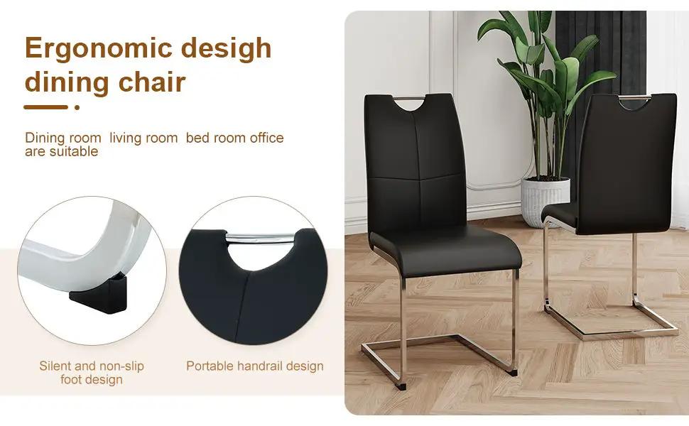 Modern Dining Chairs With Padded Seat And Metal Legs by HouseOfZazla