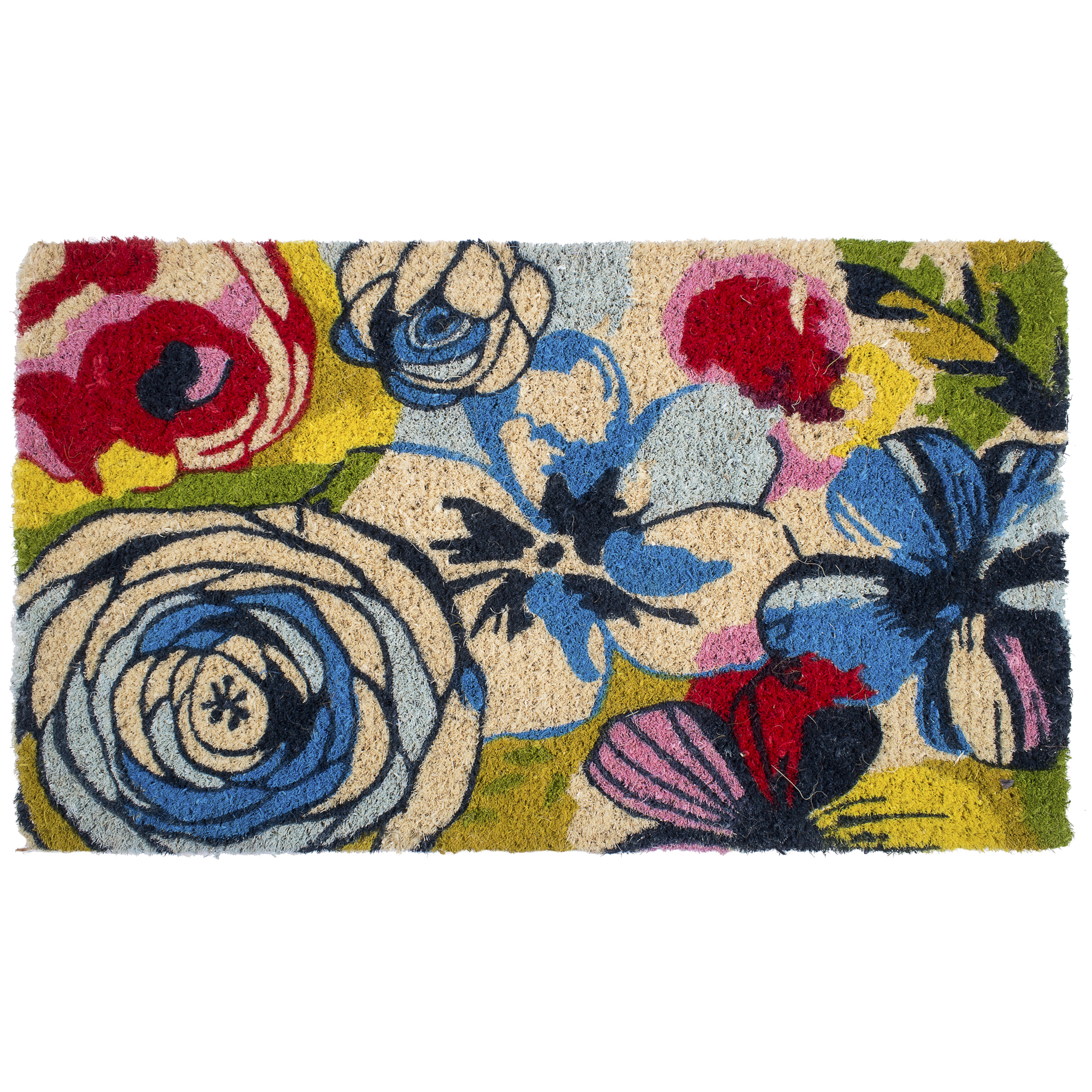 Watercolor Floral Coir Doormat by Fab Habitat