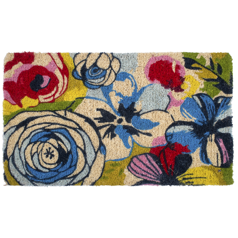 Watercolor Floral Coir Doormat by Fab Habitat