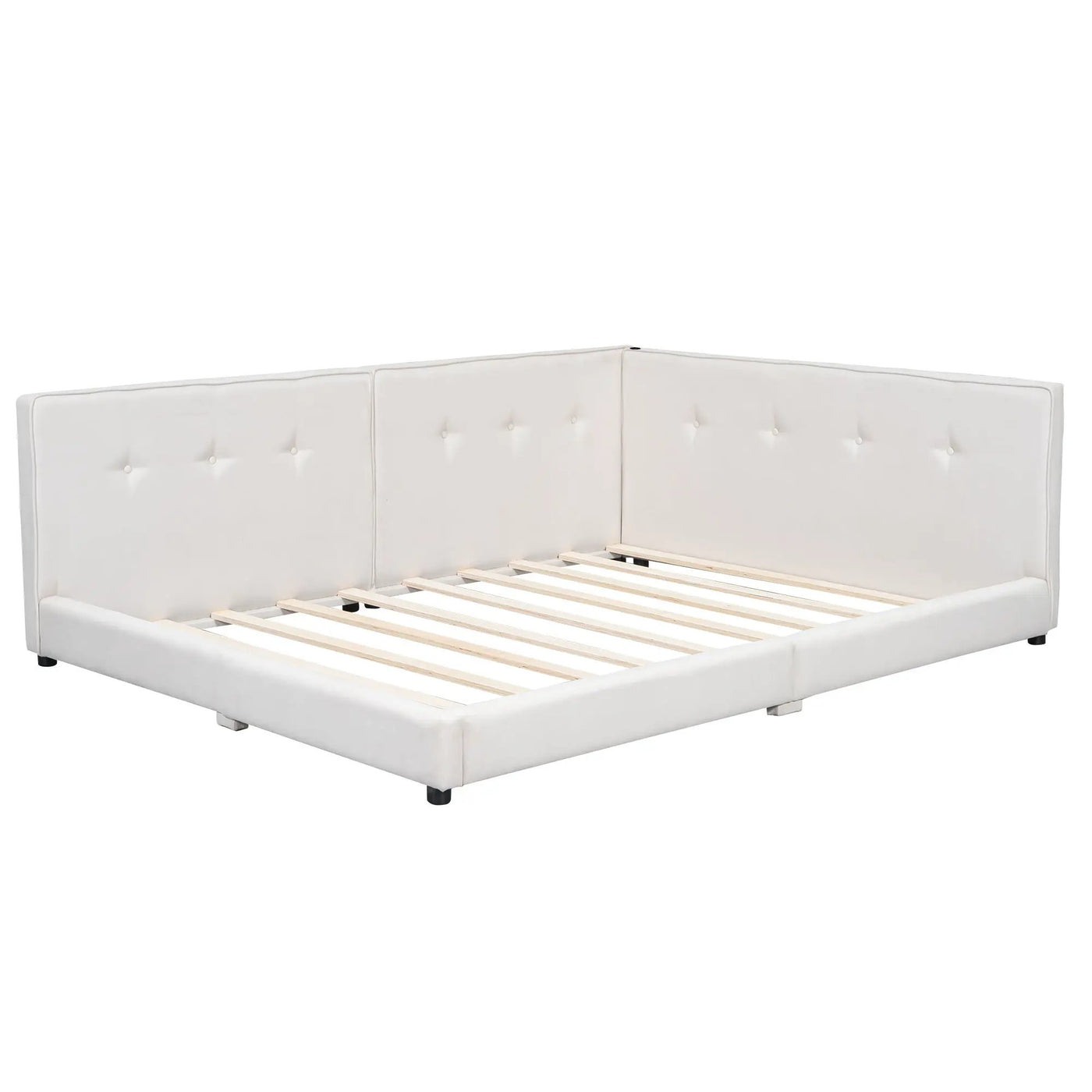 Modern Upholstered Platform Bed With USB Ports And LED Belt by HouseOfZazla