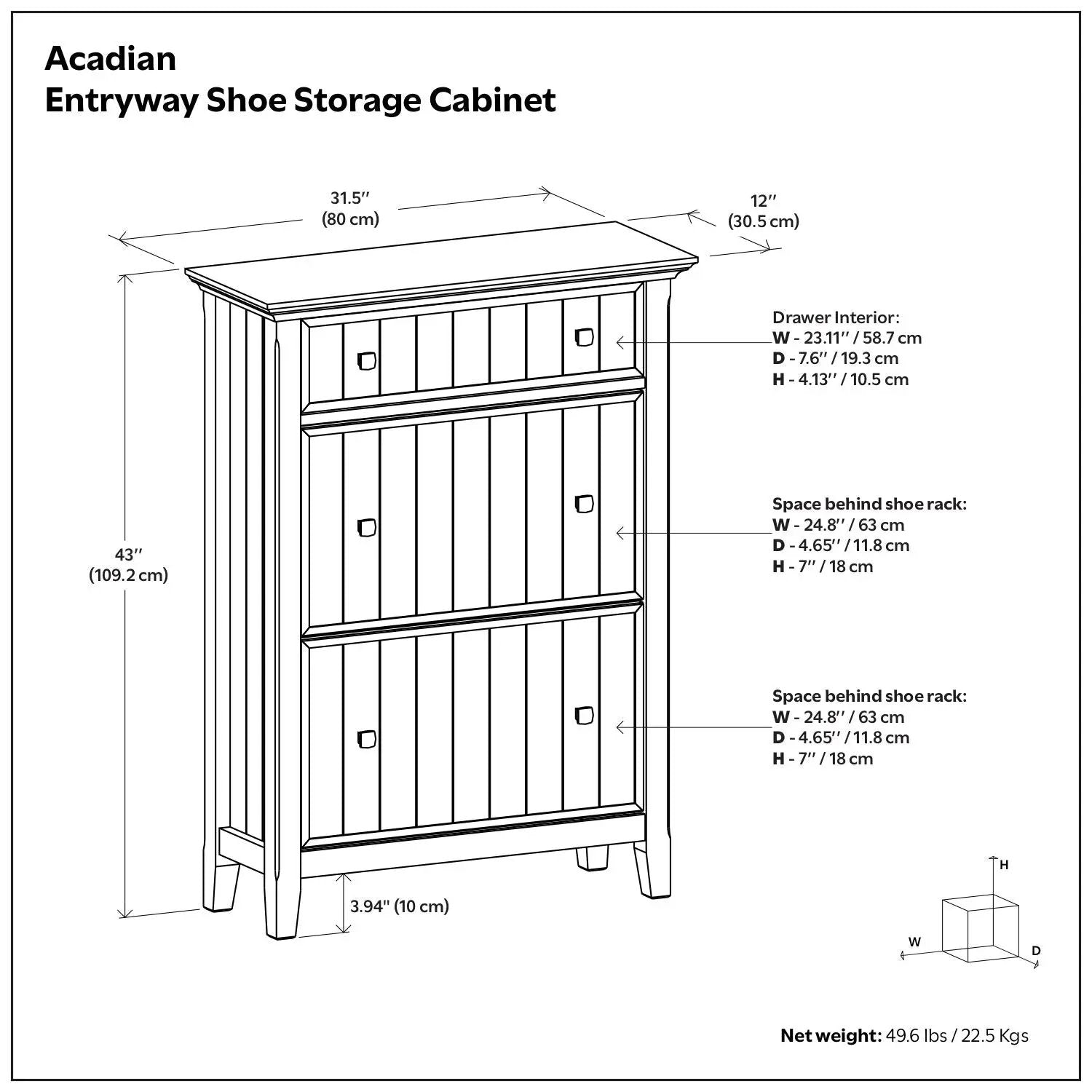 Acadian - Entryway Shoe Storage Cabinet - Brown by HouseOfZazla