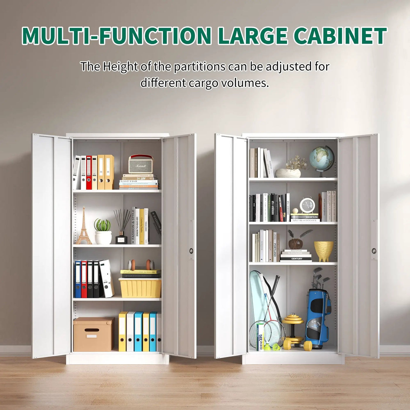 Heavy Metal Garage Storage Cabinet With Locking Doors, Steel, Adjustable Shelves by HouseOfZazla