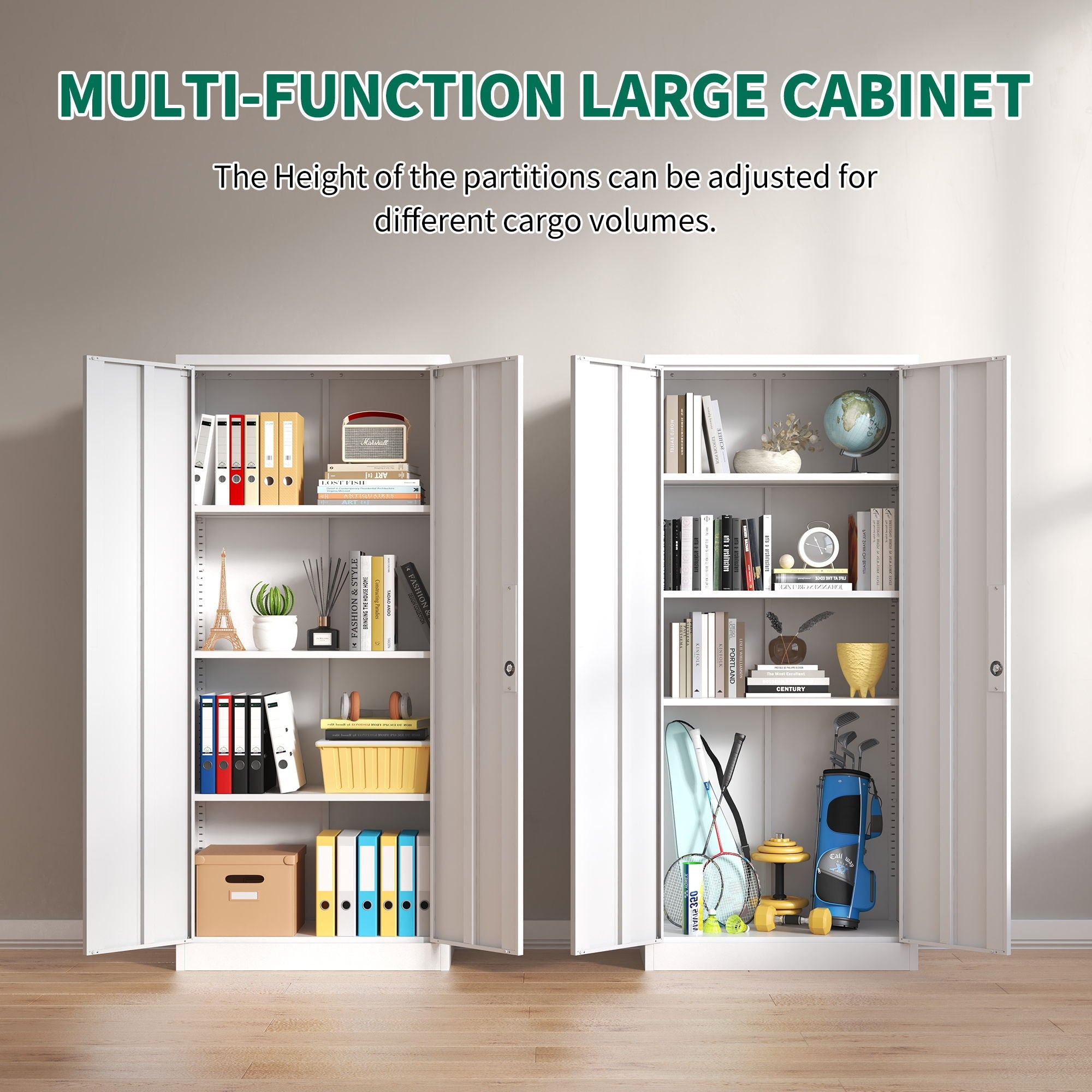 Heavy Metal Garage Storage Cabinet With Locking Doors, Steel, Adjustable Shelves by HouseOfZazla