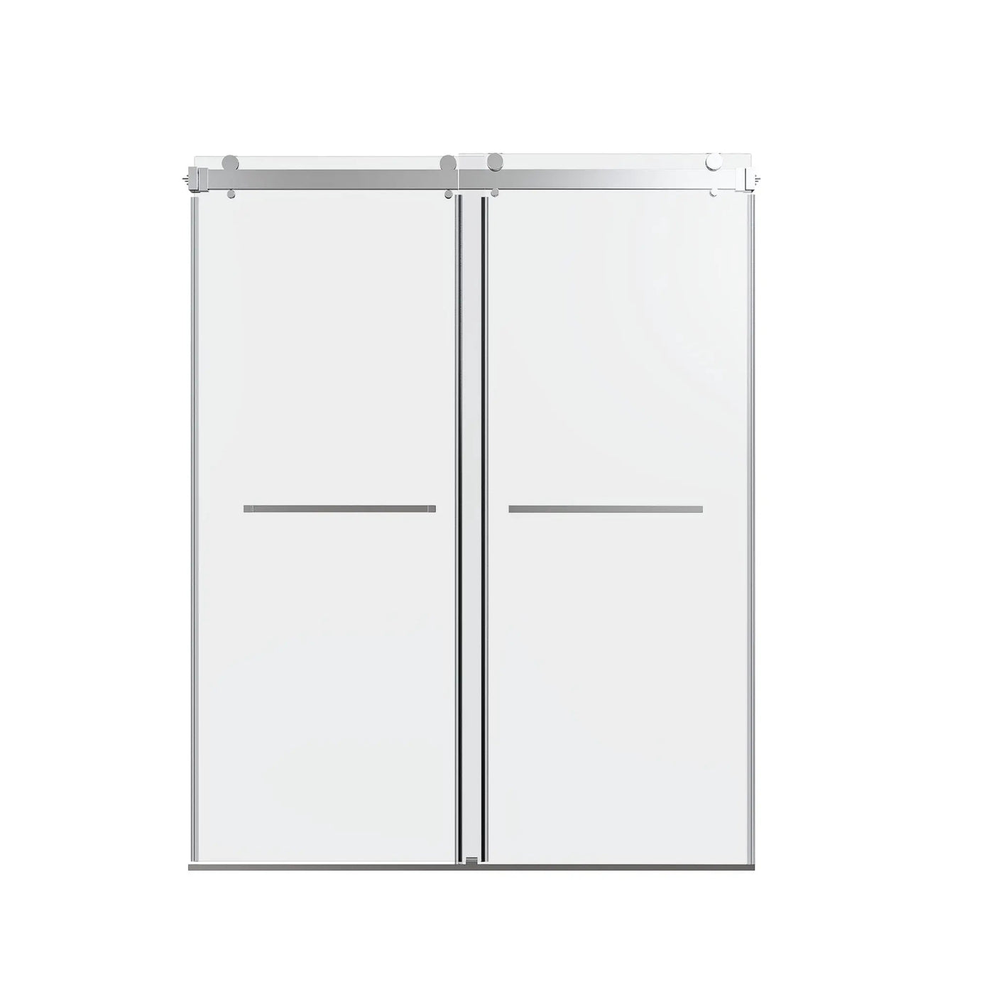 Frameless Double Sliding Shower Door In, Thick Tempered Glass, Reversible Installation by HouseOfZazla
