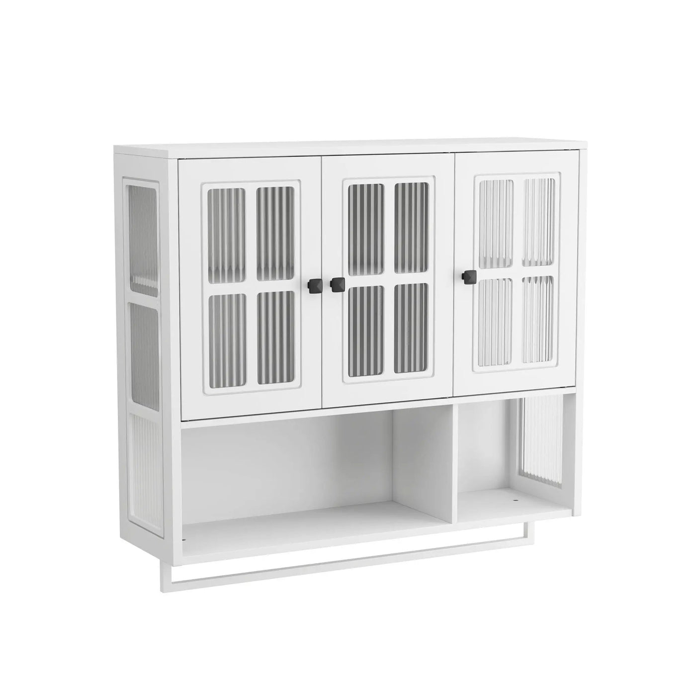 3 Door Wall Cabinet With Glass Door And Towel Bar by HouseOfZazla