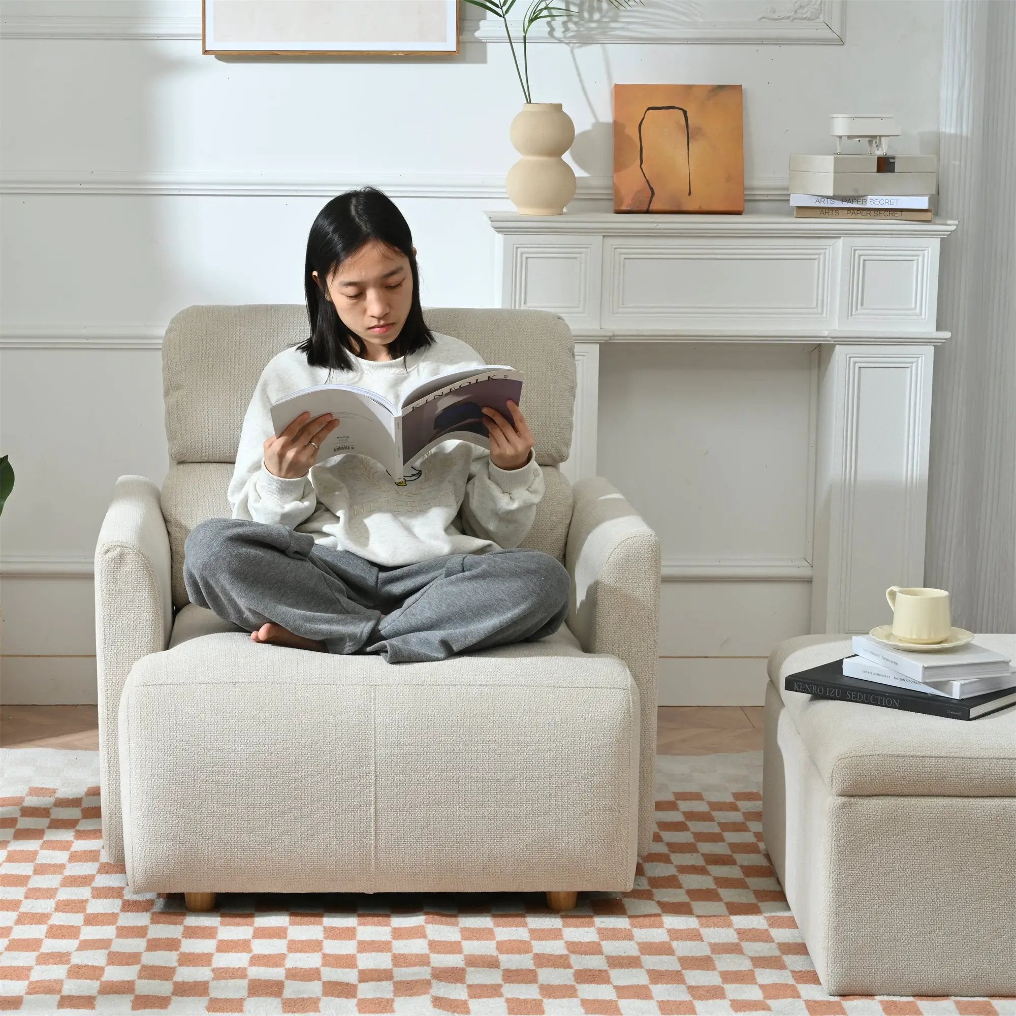 Oversized Chair with Storage Ottoman by HouseOfZazla