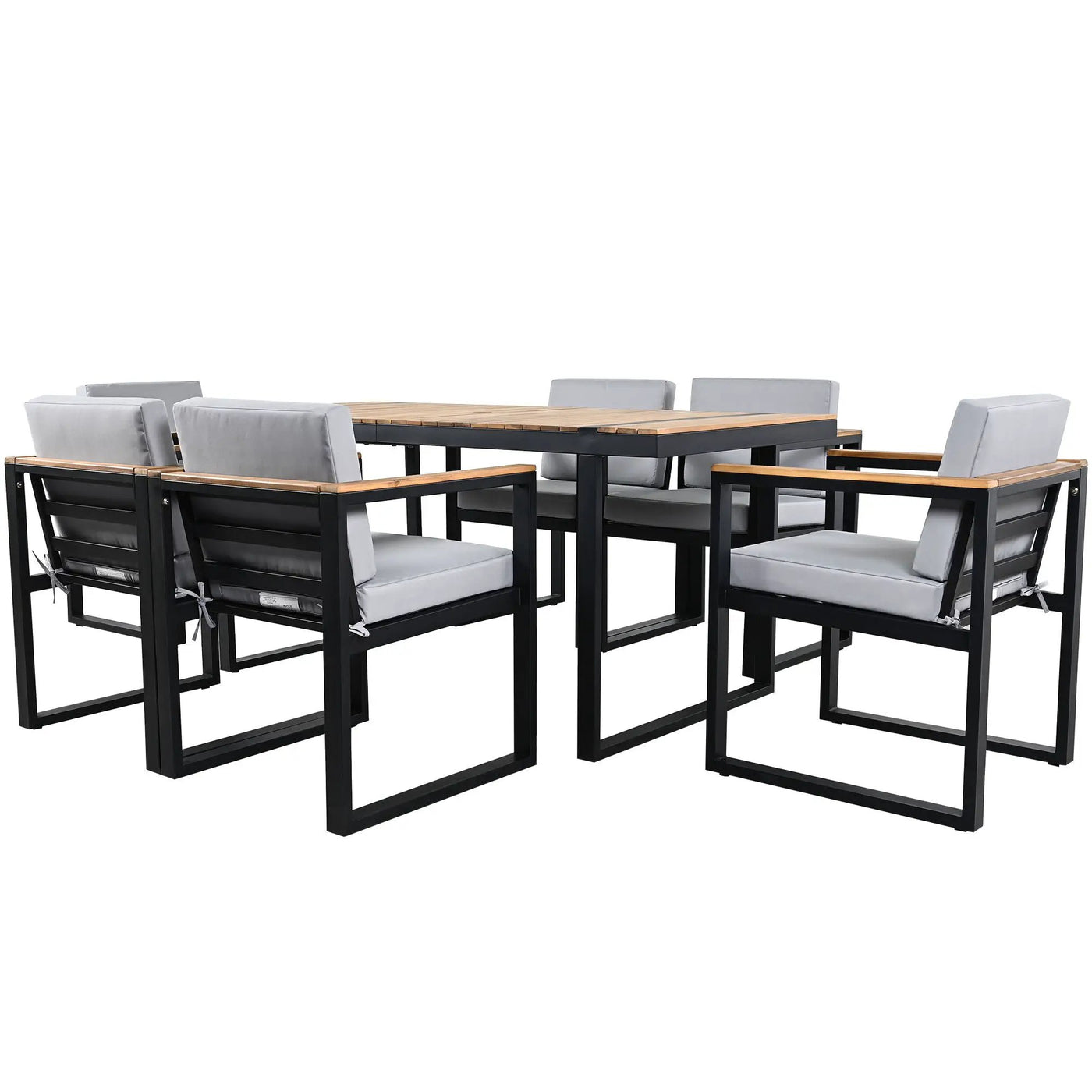 7 Pieces Outdoor Dining Set Patio Dining Table And Chair Set With And Removable Cushions For Patio by HouseOfZazla