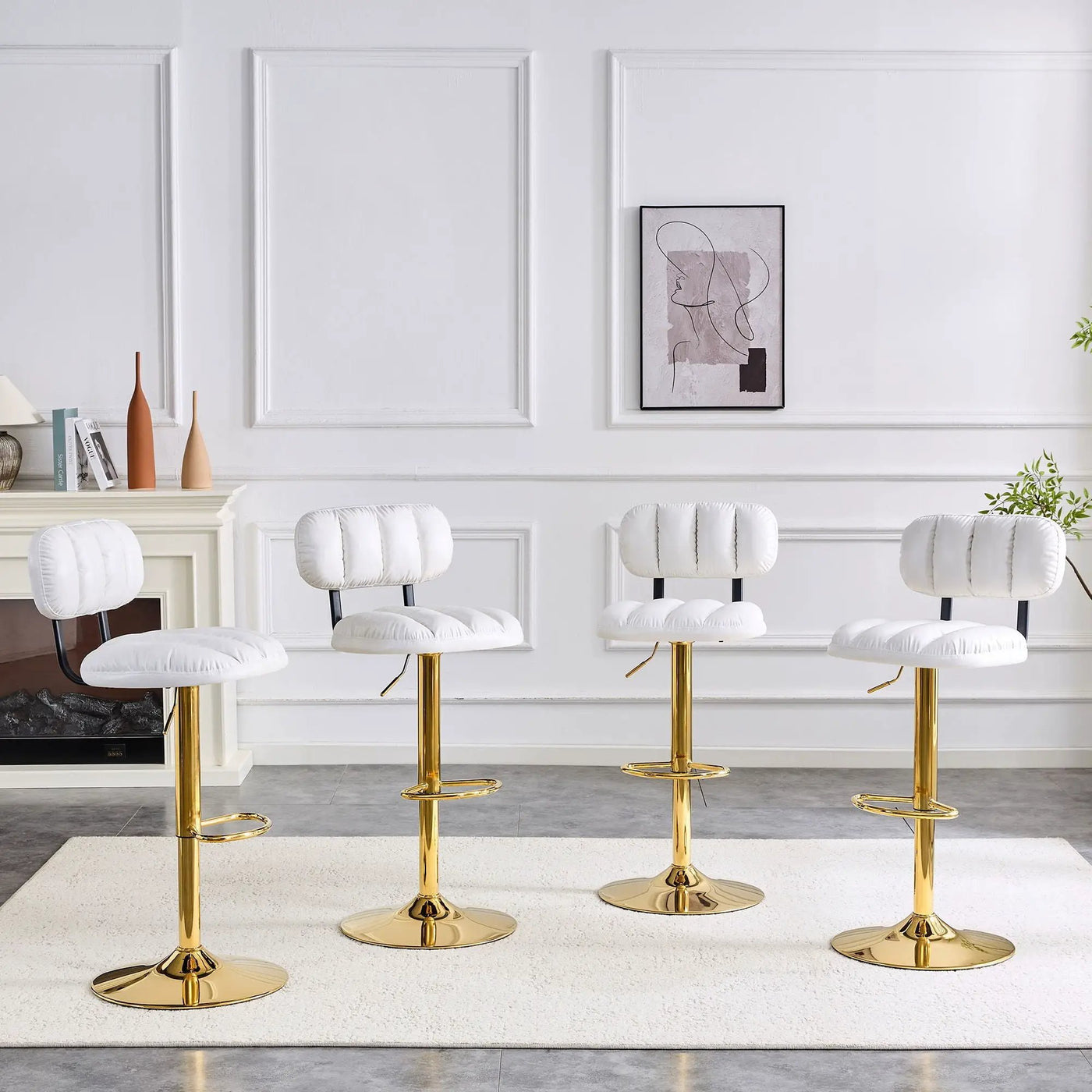 Adjustable Height Bar Stools & Footrest For Kitchen Island (Set of 2) by HouseOfZazla