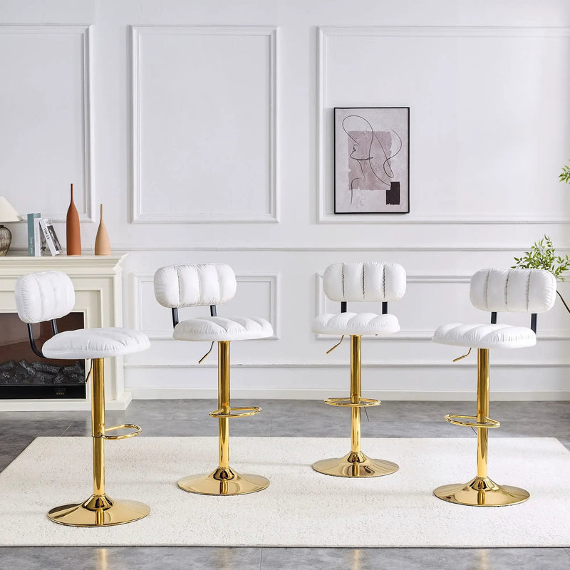 Adjustable Height Bar Stools & Footrest For Kitchen Island (Set of 2) by Unique Piece Furniture