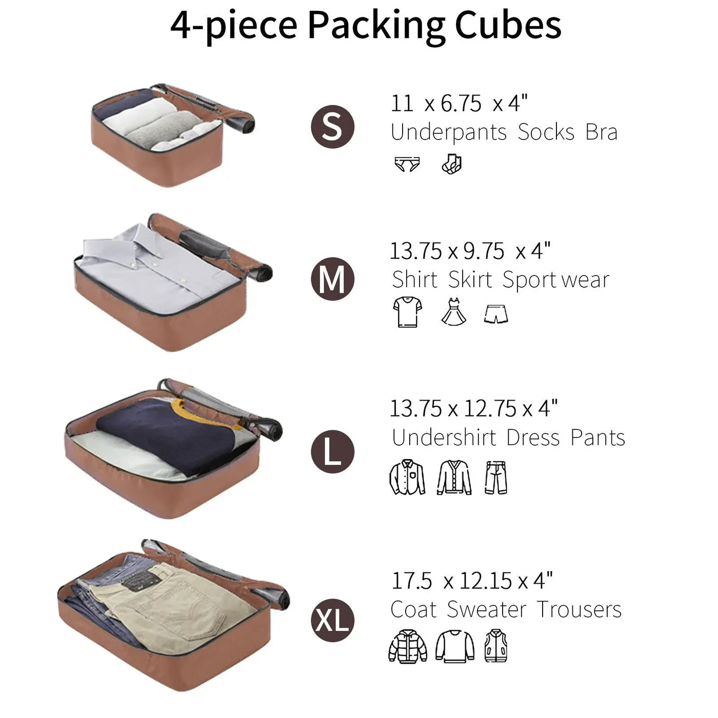 4 Piece Luggage Suitcase Set, Hard Shell Lightweight Expandable Travel Luggage With 4 Packing Cubes by HouseOfZazla