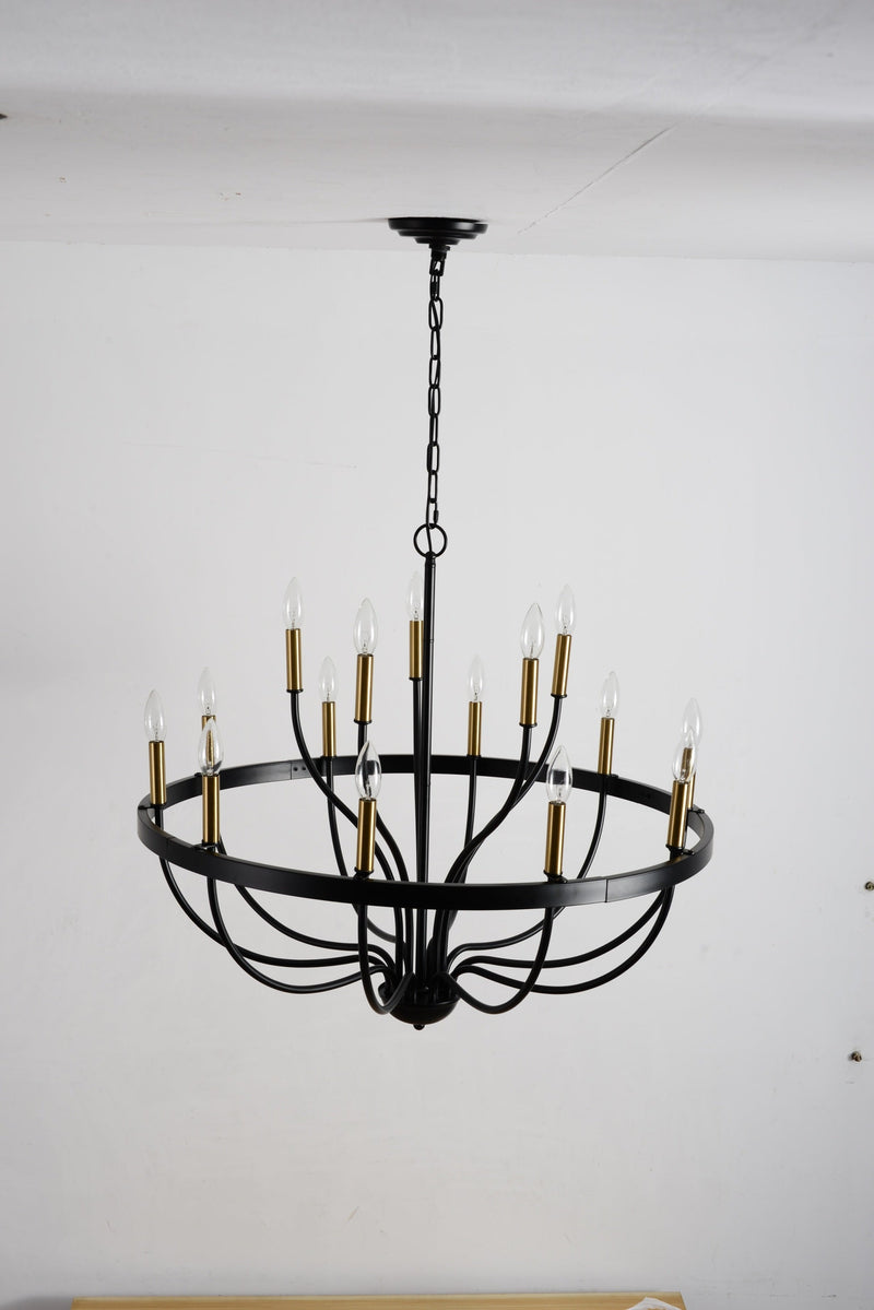 18-Light Industrial Iron Candle Chandelier by HouseOfZazla