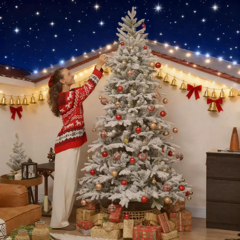 7.5 Ft Artificial Frosted Christmas Tree by HouseOfZazla