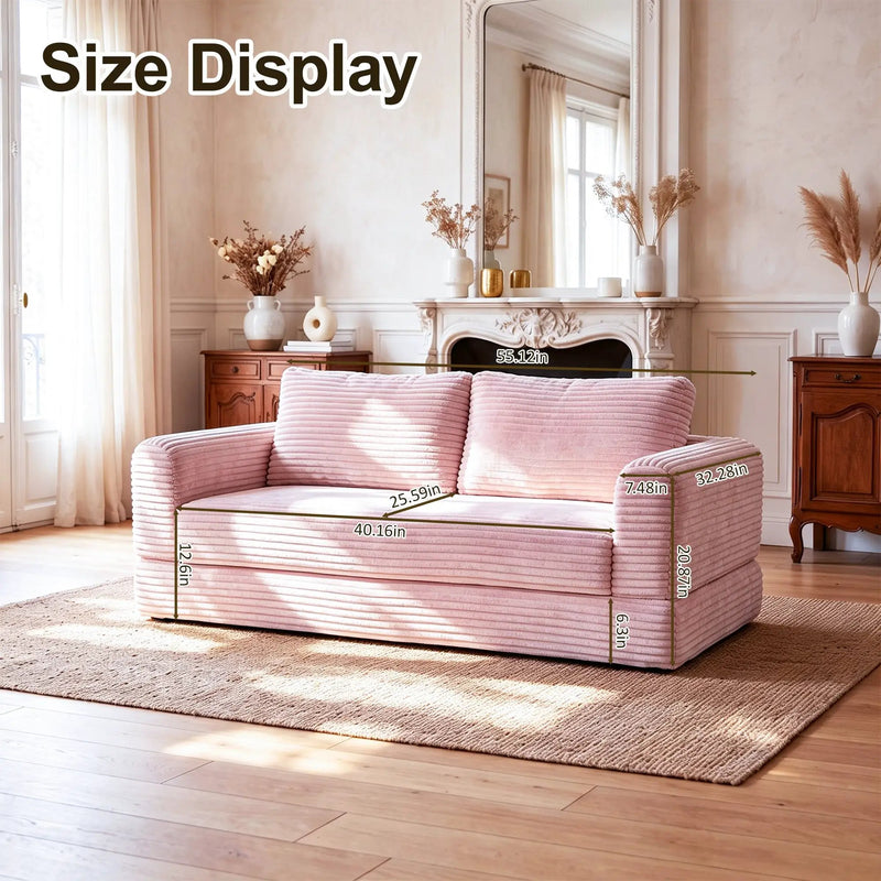 55 Inch Convertible Futon Sofa Bed by HouseOfZazla
