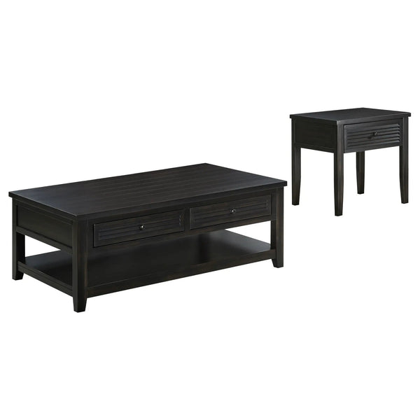 Sutter - 2 Piece Coffee And End Table Set - Dark Brown