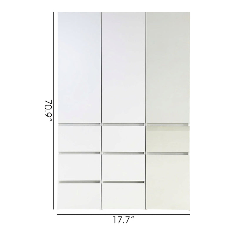 Elise - Modular Closet System With Mirror - White - Wood by HouseOfZazla