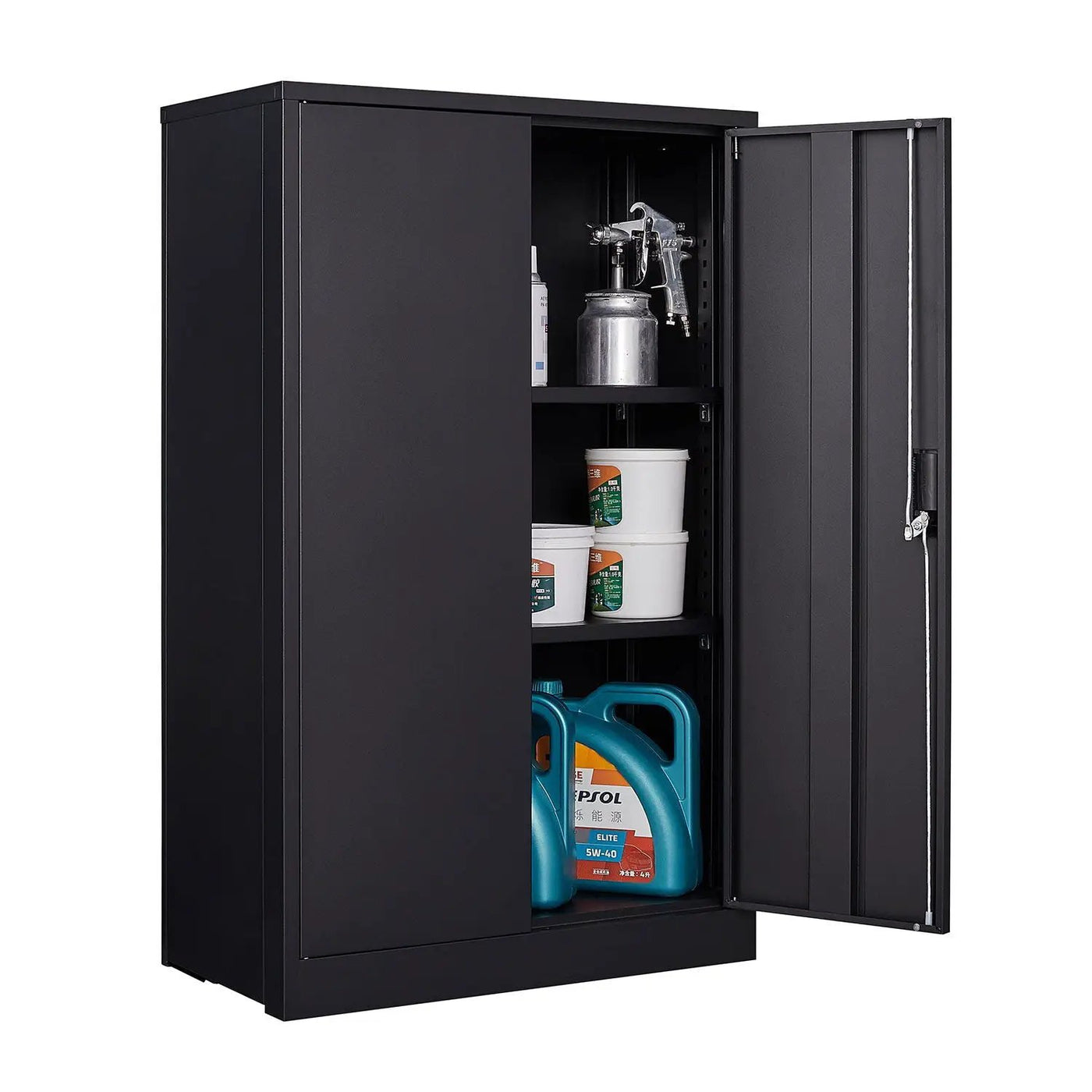 Metal Storage Cabinet With Locking Doors And Adjustable Shelf, Folding Filing Storage Cabinet, Folding Storage Locker Cabinet For Home Office, School, Garage by HouseOfZazla