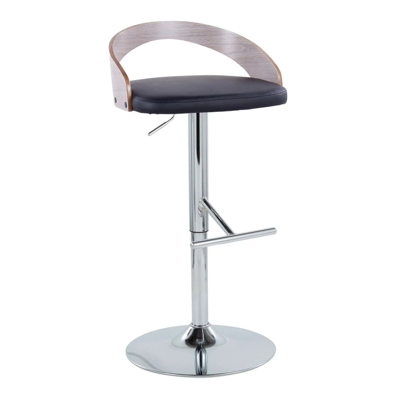 Grotto - Contemporary Adjustable Height Barstool With Swivel With Straight T Footrest (Set of 2) by Unique Piece Furniture