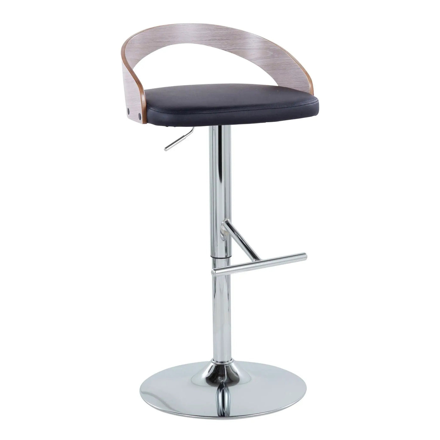 Grotto - Contemporary Adjustable Height Barstool With Swivel With Straight T Footrest (Set of 2) by HouseOfZazla
