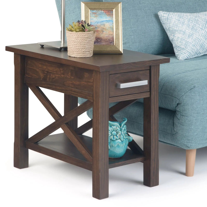 Kitchener - Narrow Side Table - Warm Walnut Brown by Unique Piece Furniture