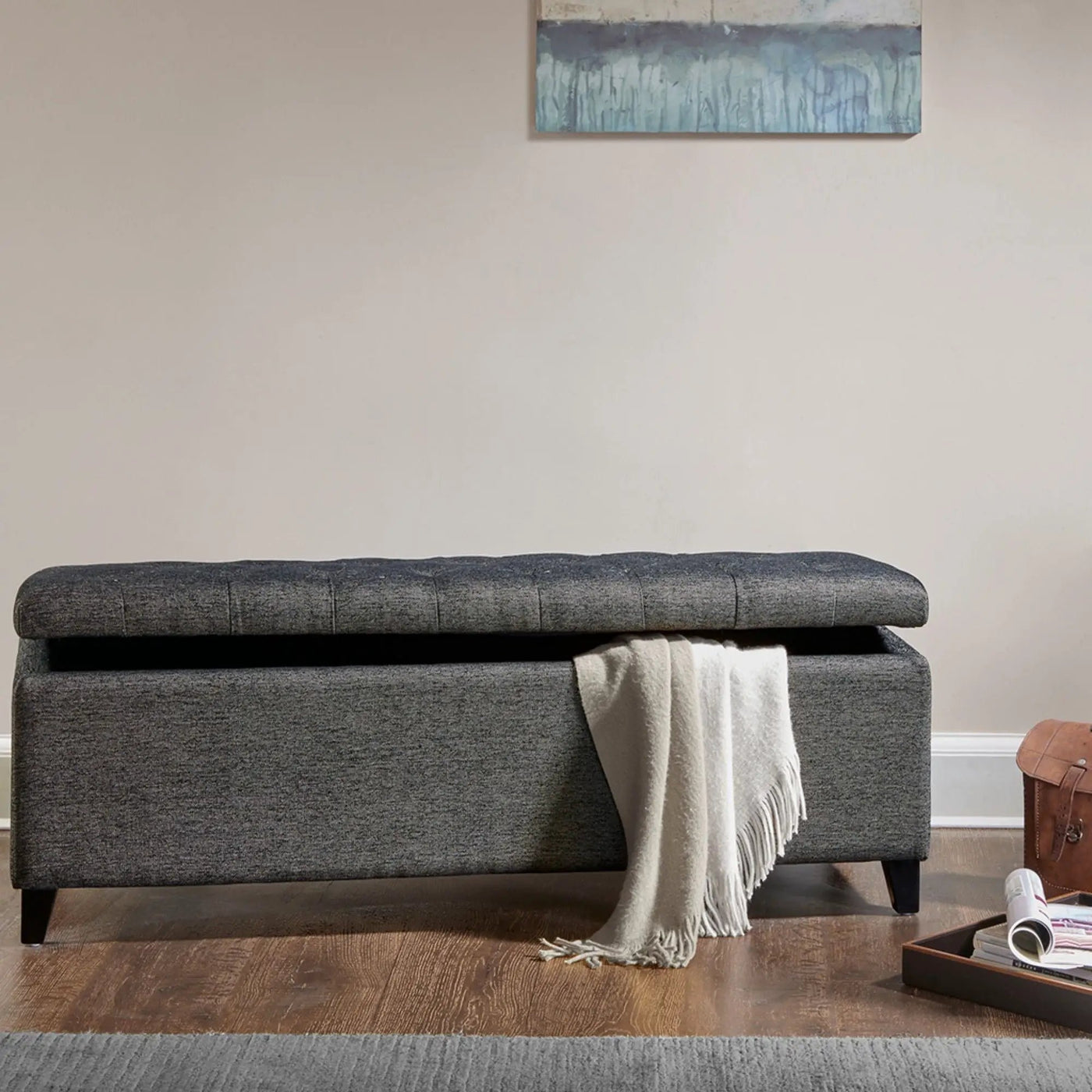 Elegant Design Tufted Top, Soft Close Storage Bench by HouseOfZazla