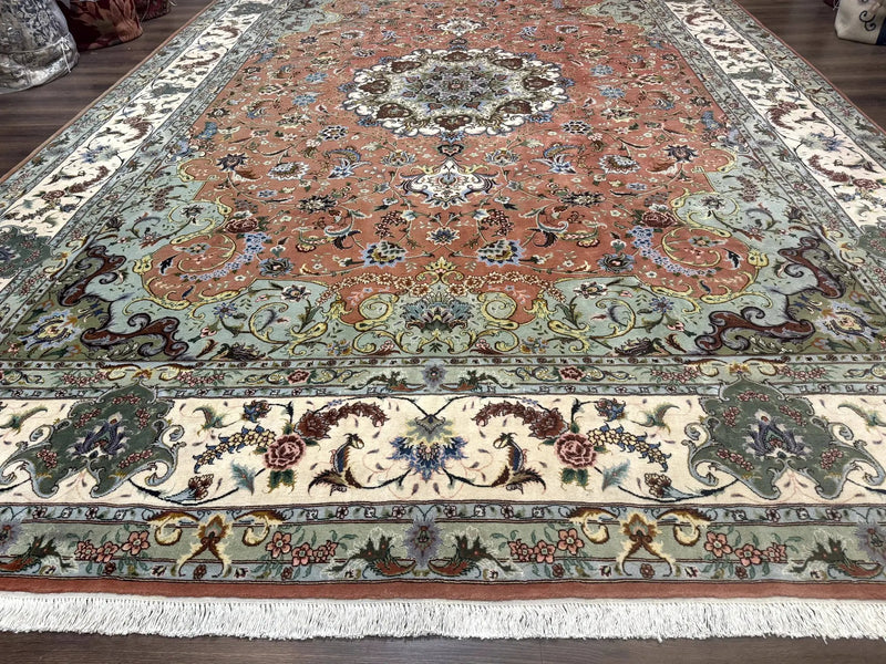 Palace Size Persian Tabriz Rug 12x17, Medallion Carpet, Fine 250 KPSI, Stunning by Jewel Rugs