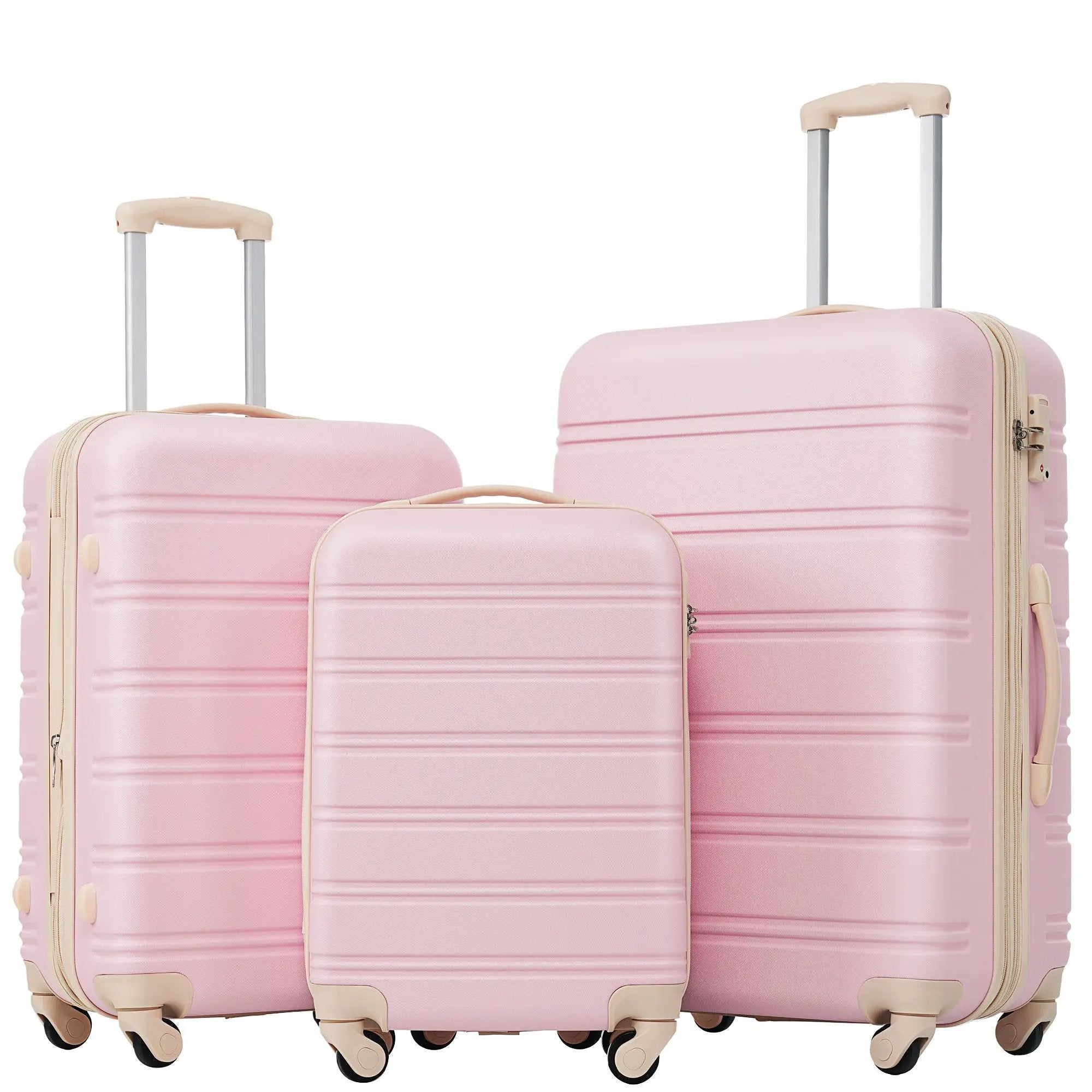 3 Piece Luggage Set Hardside Spinner Suitcase With Tsa Lock 20" 24" 28" by HouseOfZazla