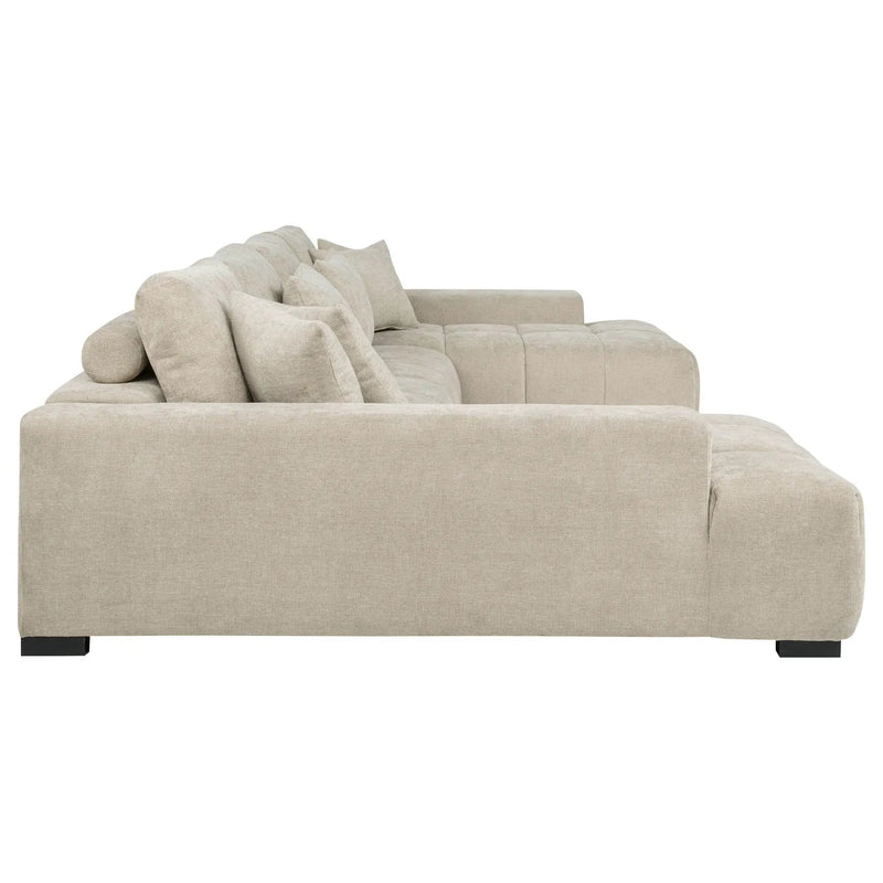Cannella U-Shaped Double Chaise Upholstered Sectional Sofa Beige by Unique Piece Furniture