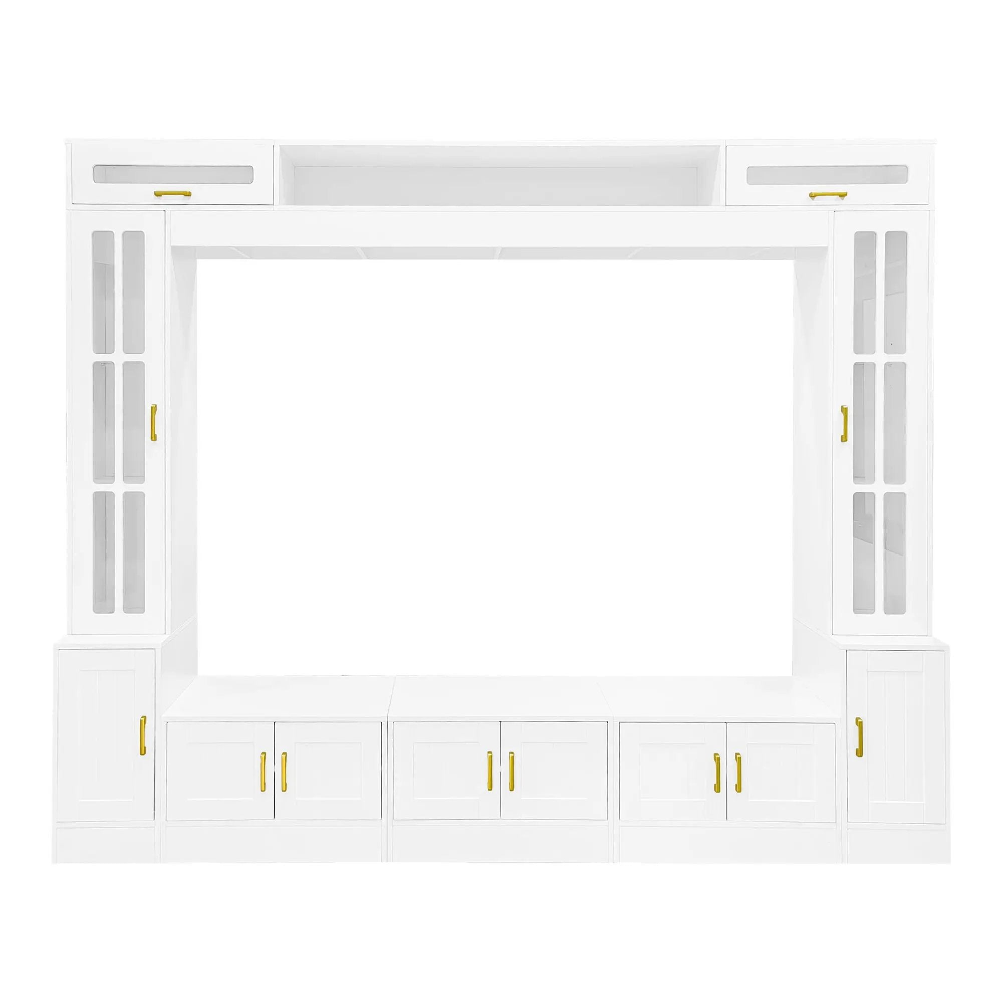 Wall Unit Entertainment Center With Bookshelves For TVs Up to 80" by HouseOfZazla