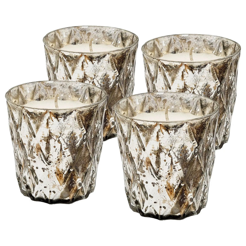 Scented Soy Wax Candle (Set of 4) - Silver by HouseOfZazla