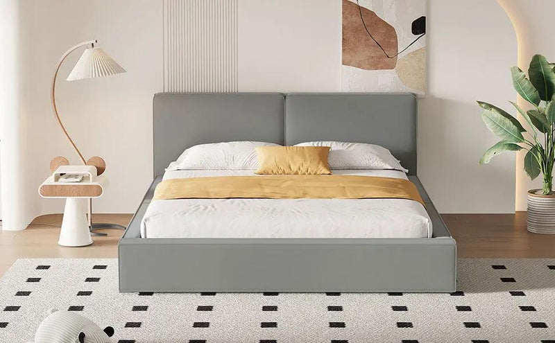 Upholstered Platform Bed, Grounded Bed With Solid Frame by HouseOfZazla