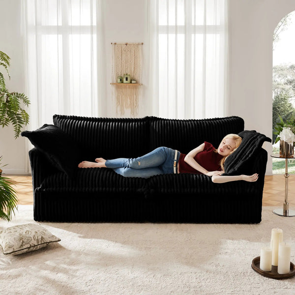 Modern Slipcovered 2-Seat Sofa Couches for Living Room, photo 2 of 10