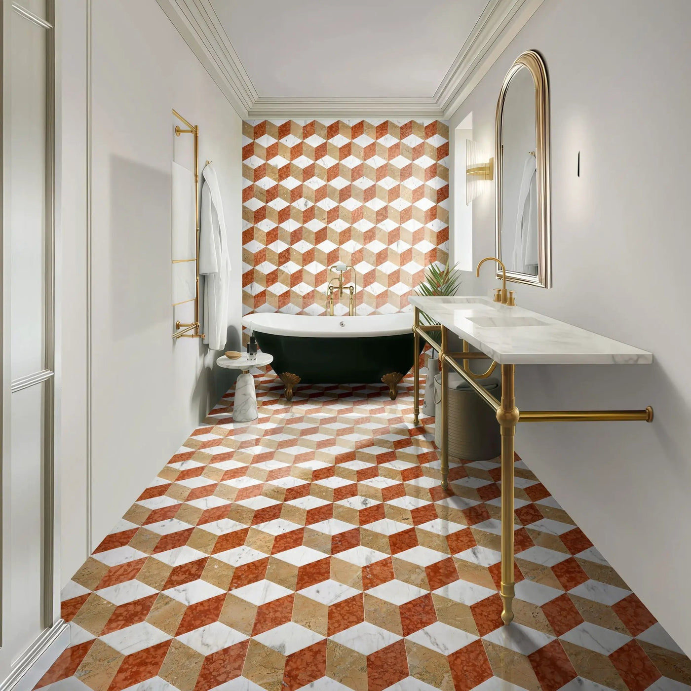 Hexagon Water Tiles For Floor And Wall (Set of 12) by HouseOfZazla