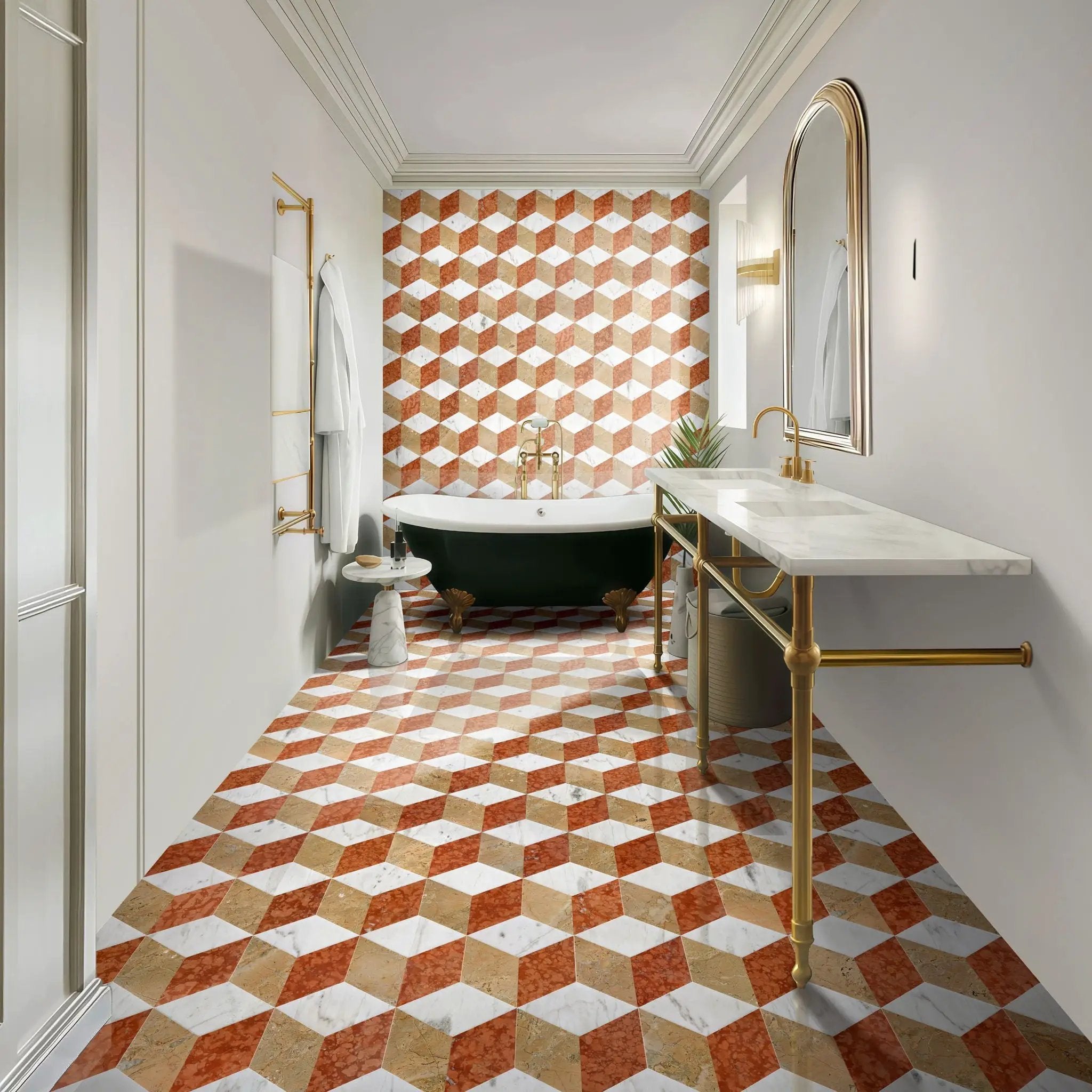 Hexagon Water Tiles For Floor And Wall (Set of 12) by HouseOfZazla
