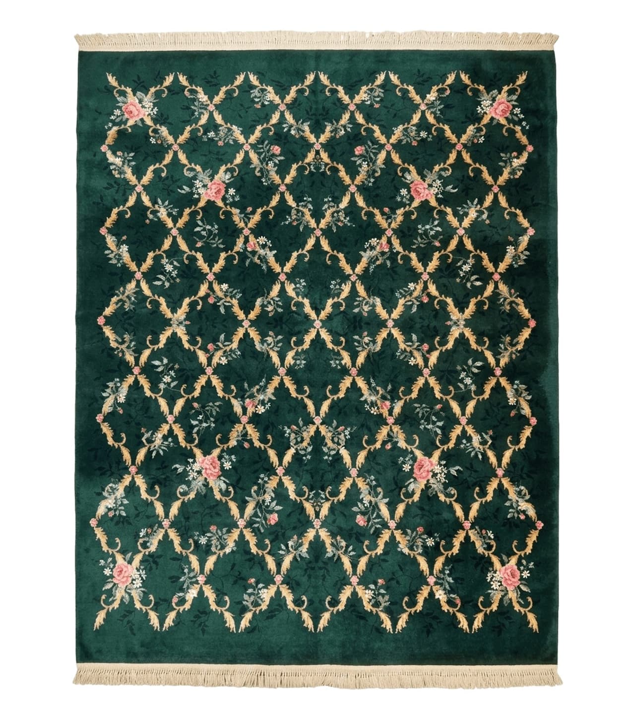 Karastan Garden of Eden Rug 8.8 x 11.8, Green Savonnerie 509/1733, Wool by Jewel Rugs