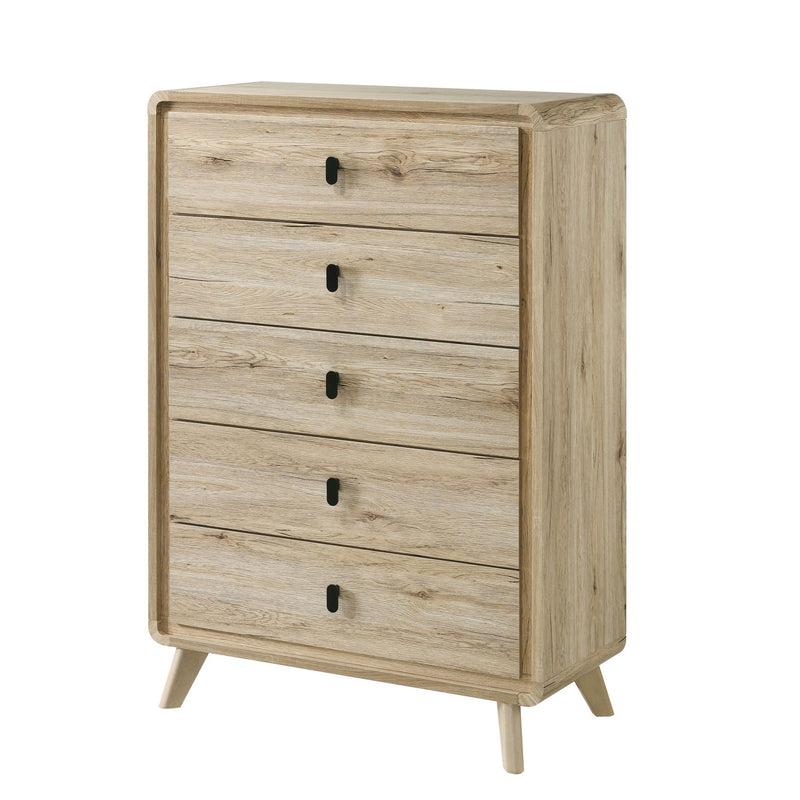 Chest With 5 Drawers - Mid-Century Design - Beige