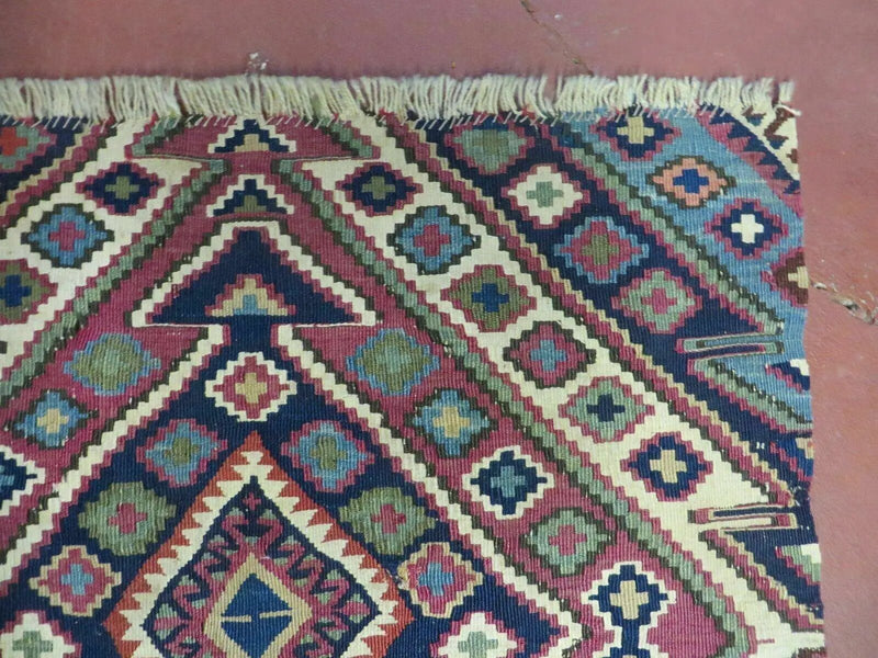 2' 1" X 4' 4" Antique Handmade Bagface Kilim Shirvan Caucasian Wool Rug Nice by Jewel Rugs