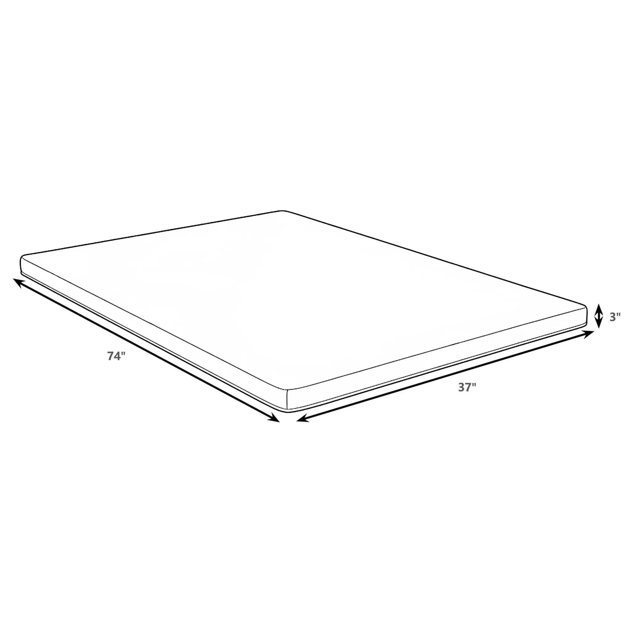Cascade 3-inch Twin Cool Memory Foam Mattress Topper by Unique Piece Furniture