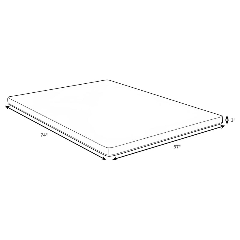 Cascade 3-inch Twin Cool Memory Foam Mattress Topper by Unique Piece Furniture