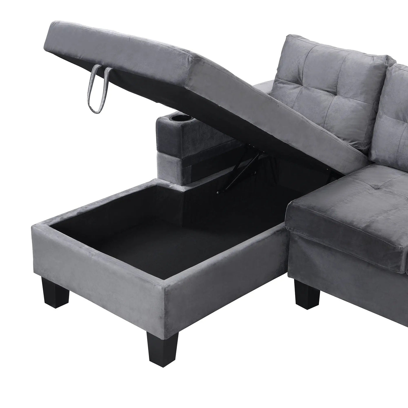 Modern Sectional Sofa Set With L Shape Chaise Lounge And Storage by HouseOfZazla