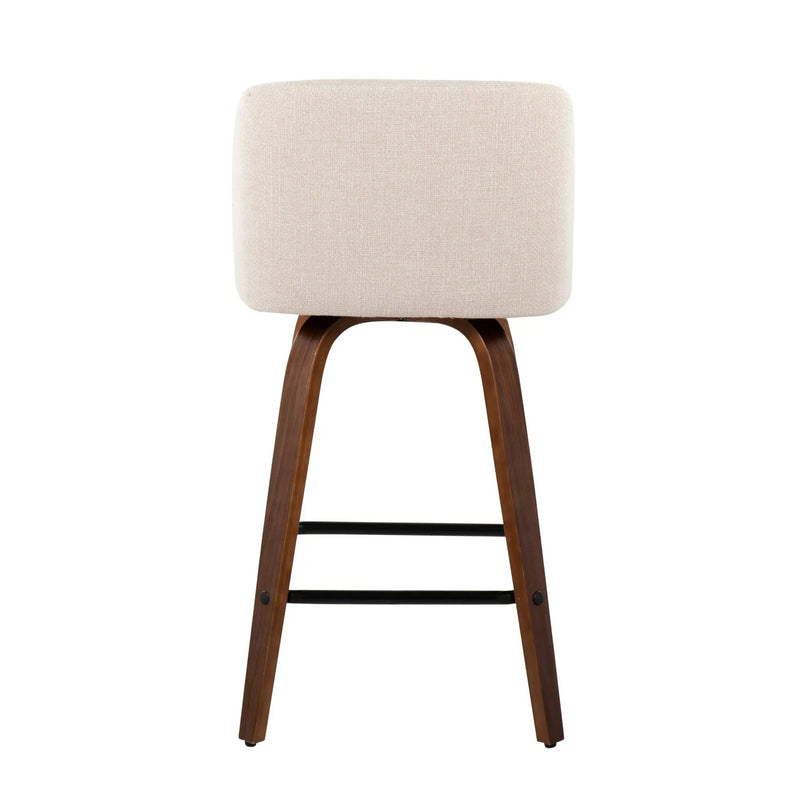 Toriano - Mid Century Modern Fixed Height Counter Stool & Square Footrest (Set of 2) by Unique Piece Furniture