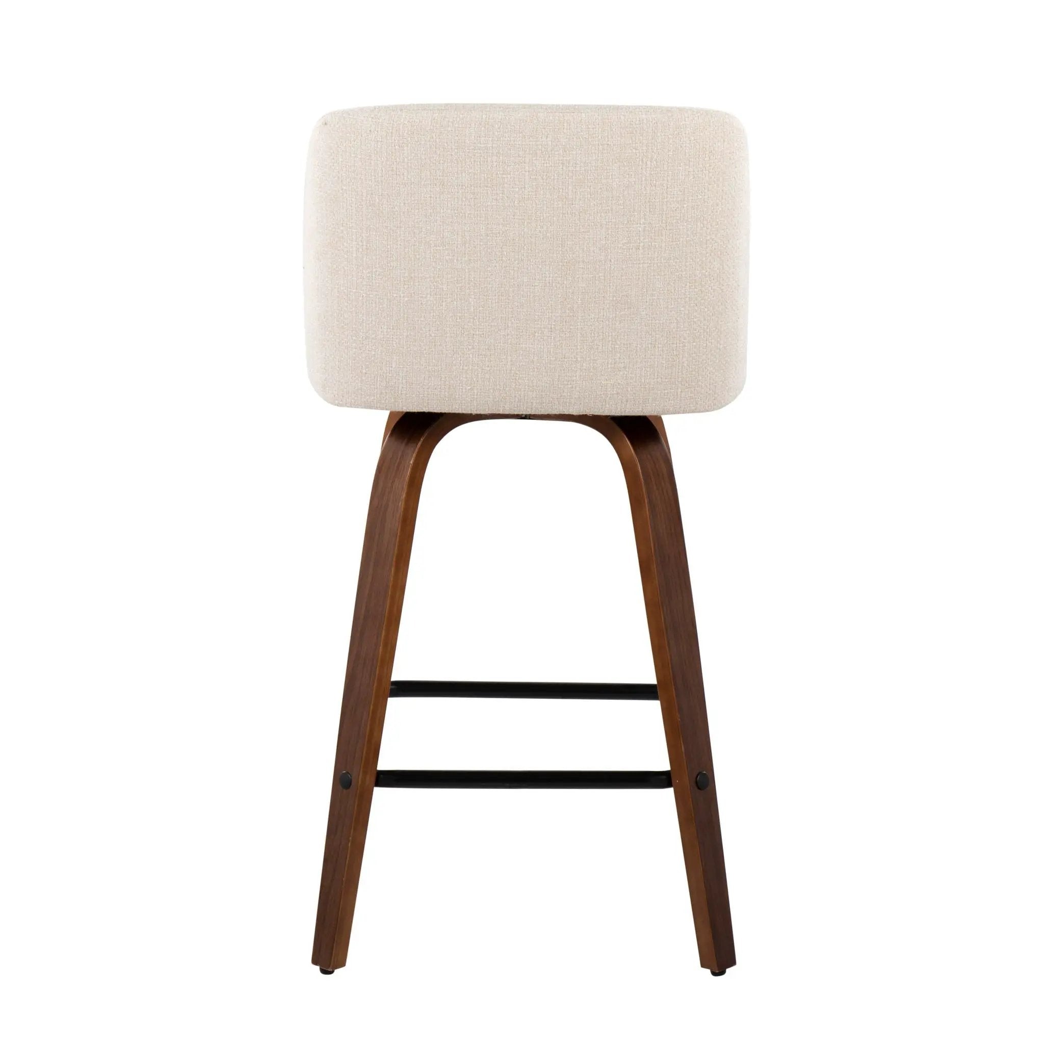 Toriano - Mid Century Modern Fixed Height Counter Stool & Square Footrest (Set of 2) by HouseOfZazla