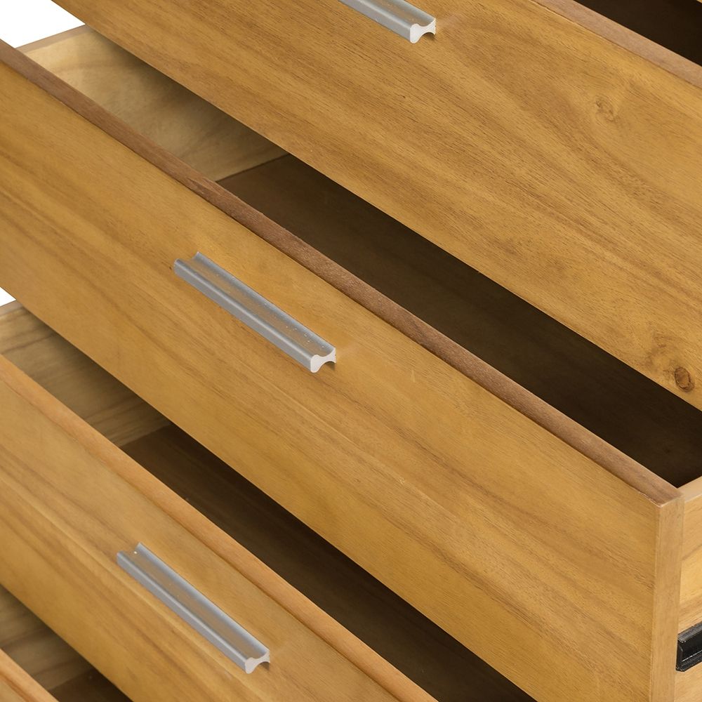 Natural Wood 5 Drawer Dresser with Ample Storage - Brown, photo 5 of 13